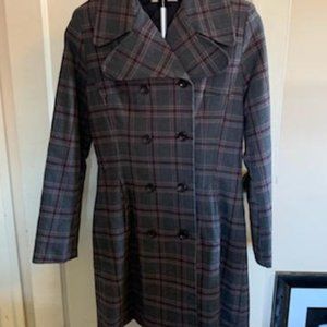 FHORI Grey Plaid Walking Coat